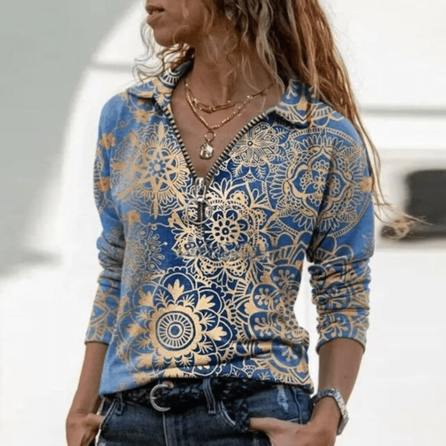 Lucia Comér® -  Eleganter Pullover mit hochgeschlagenem Kragen