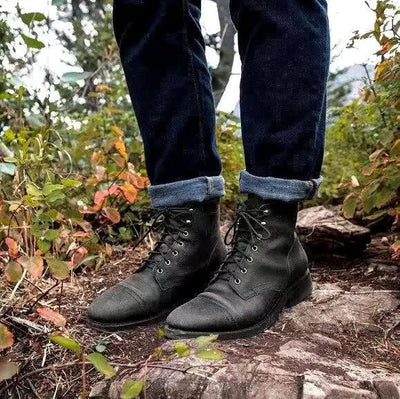 Klaus™ – Vintage-Lederstiefel mit Schnürung