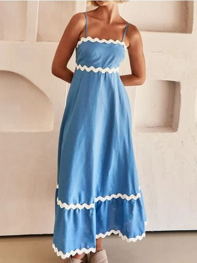 MILEY - Schlichtes ärmelloses langes Kleid