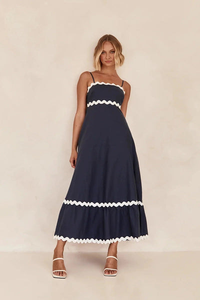 MILEY - Schlichtes ärmelloses langes Kleid