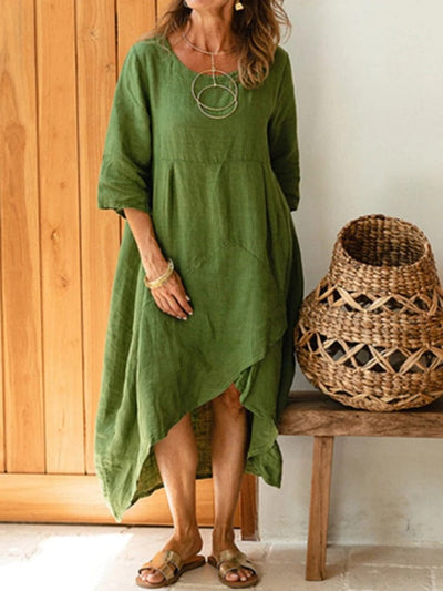 MITCH - Vintage Lockeres Midi-Kleid
