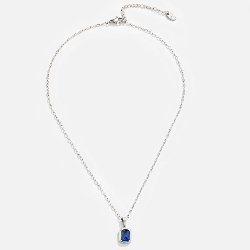 Ozeanblauer Anhänger Silberkette