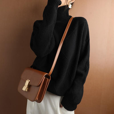 Mocarra | Rollkragenpullover aus Kaschmir mit Waffelmuster