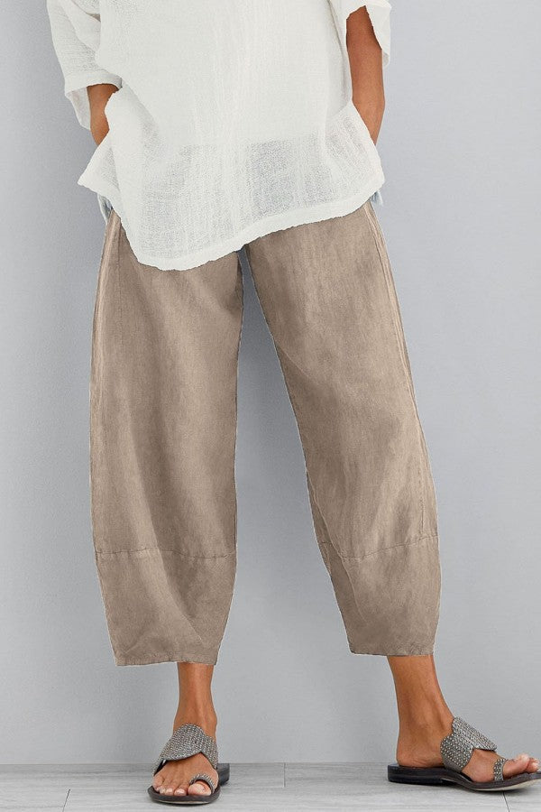 Mocarra | Dreiviertellange Hose aus Leinenmischung für Damen