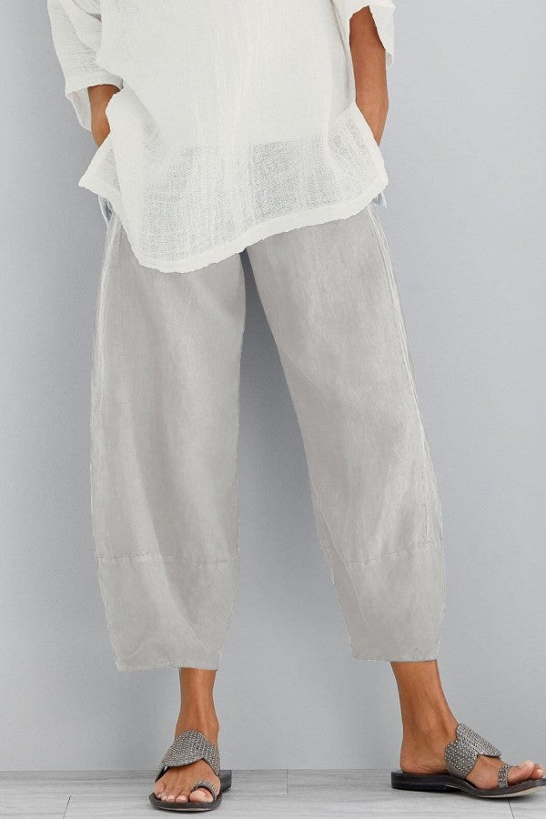 Mocarra | Dreiviertellange Hose aus Leinenmischung für Damen