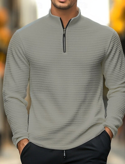 Männer Strickpullover mit Halb-Reißverschluss