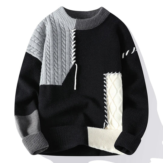 Mocarra | Rollkragenpullover im Patchwork-Design