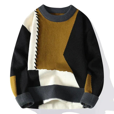 Mocarra | Rollkragenpullover im Patchwork-Design
