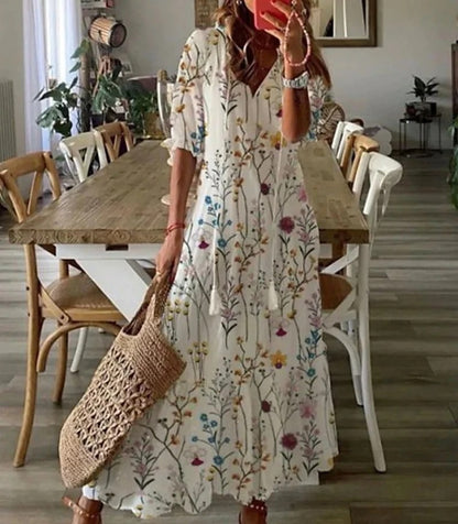 Ava - Elegantes Boho-Kleid mit Bauchabdeckung