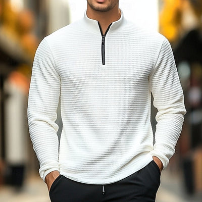 Männer Strickpullover mit Halb-Reißverschluss