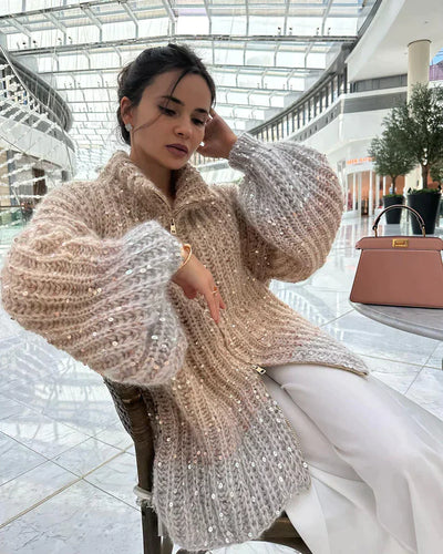 Mocarra | Der elegante Strickcardigan mit Pailletten