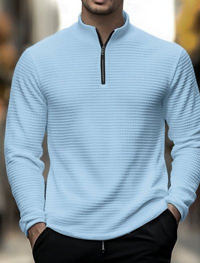 Männer Strickpullover mit Halb-Reißverschluss